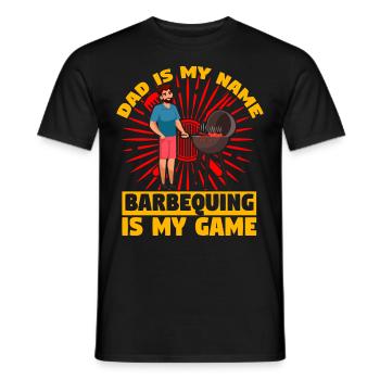 Papa est mon nom Le barbecue est mon jeu - T-shirt homme - noir - Devant - AI Model Male 178 light (178cm)