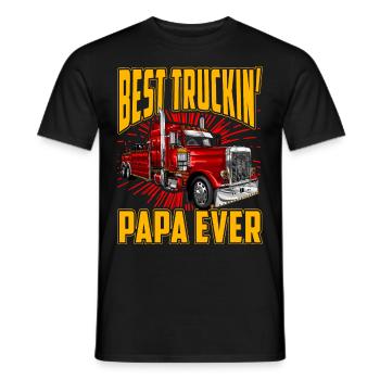 Best truckin Papa ever - Men's T-Shirt - black - Front - AI Model Male 178 light (178cm)
