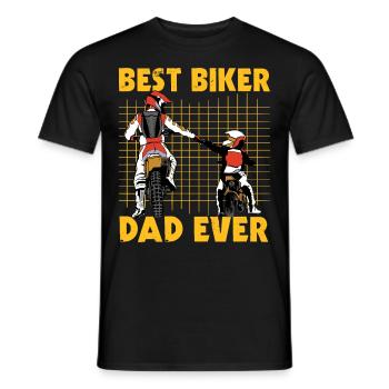 Meilleur papa motard de tous les temps - T-shirt homme - noir - Devant - AI Model Male 178 light (178cm)