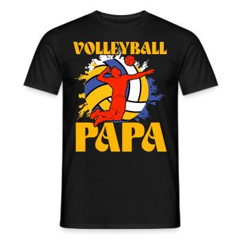 Volleyball Papa - Männer T-Shirt - Schwarz - Vorne - AI Model Male 178 light (178cm)
