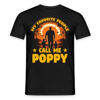 My favorite People call me Poppy - Men's T-Shirt - black - Front - AI Model Male 178 light (178cm)