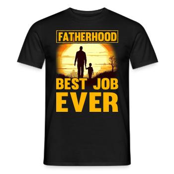 Fatherhood best Job ever - Men's T-Shirt - black - Front - AI Model Male 178 light (178cm)