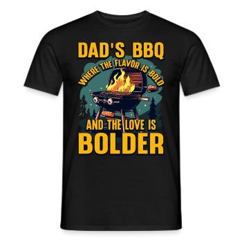 Le barbecue de papa où la saveur est audacieuse et l’amour est - T-shirt homme - noir - Devant - AI Model Male 178 light (178cm)