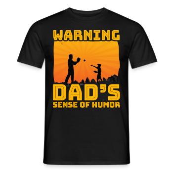 Avertissement : le sens de l’humour de papa - T-shirt homme - noir - Devant - AI Model Male 178 light (178cm)