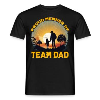 Fier membre de l’équipe papa - T-shirt homme - noir - Devant - AI Model Male 178 light (178cm)