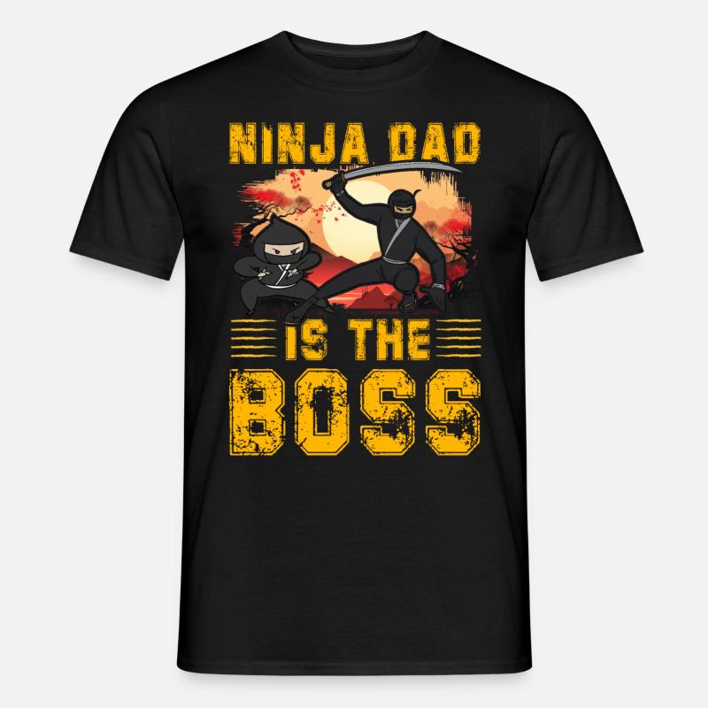 Ninja Dad ist der Häuptling - Männer T-Shirt - Schwarz