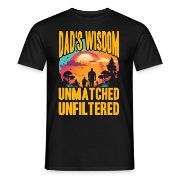 Papas Weisheit unübertroffen ungefiltert - Männer T-Shirt - Schwarz - Vorne - AI Model Male 178 light (178cm)