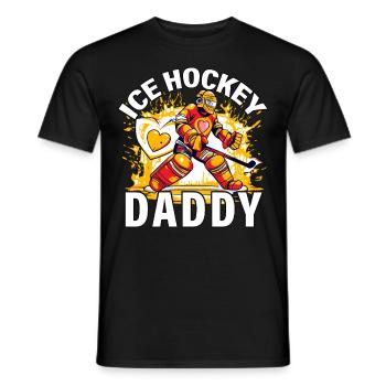 Eishockey-Papa - Männer T-Shirt - Schwarz - Vorne - AI Model Male 178 light (178cm)