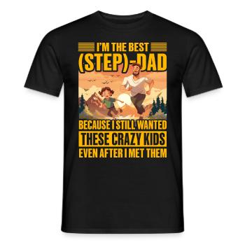 Ich bin der beste Stiefvater - Männer T-Shirt - Schwarz - Vorne - AI Model Male 178 light (178cm)