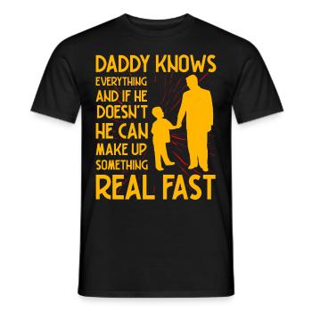 Papa weiß alles - Männer T-Shirt - Schwarz - Vorne - AI Model Male 178 light (178cm)