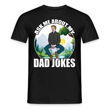 Fragen Sie mich nach meinen Dad Jokes - Männer T-Shirt - Schwarz - Vorne - AI Model Male 178 light (178cm)