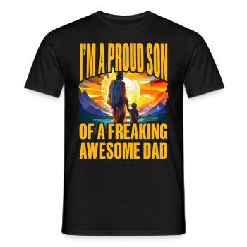 Ich bin ein stolzer Sohn eines verdammt tollen Vaters - Männer T-Shirt - Schwarz - Vorne - AI Model Male 178 light (178cm)