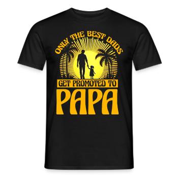 Nur die besten Väter werden zum Papa befördert - Männer T-Shirt - Schwarz - Vorne - AI Model Male 178 light (178cm)