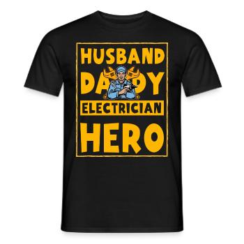 Mari Papa Électricien Héros - T-shirt homme - noir - Devant - AI Model Male 178 light (178cm)