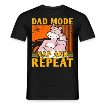 Papa-Modus Nickerchen und Wiederholen - Männer T-Shirt - Schwarz - Vorne - AI Model Male 178 light (178cm)