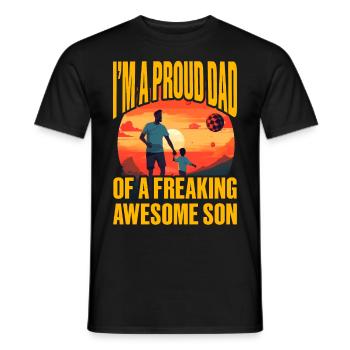 Je suis le fier papa d’un fils génial - T-shirt homme - noir - Devant - AI Model Male 178 light (178cm)