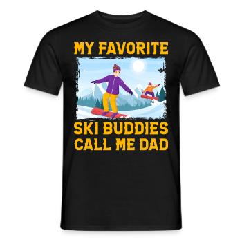 Meine Lieblings-Skifreunde nennen mich Papa - Männer T-Shirt - Schwarz - Vorne - AI Model Male 178 light (178cm)
