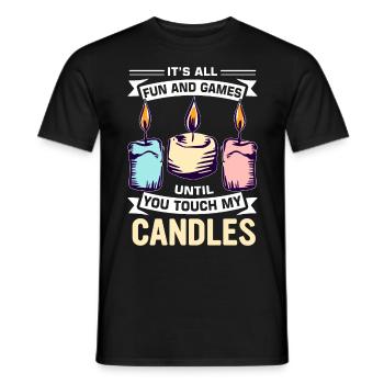 Drôle de fabricant de bougies Candle Maker Saying - T-shirt homme - noir - Devant - AI Model Male 178 light (178cm)
