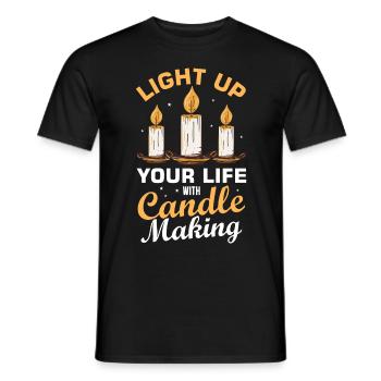 Drôle de fabricant de bougies Candle Maker Saying - T-shirt homme - noir - Devant - AI Model Male 178 light (178cm)