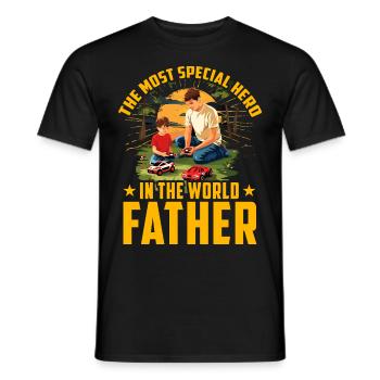 Der speziellste Held der Welt: Vater - Männer T-Shirt - Schwarz - Vorne - AI Model Male 178 light (178cm)
