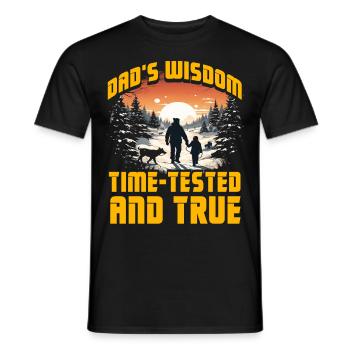 Papas Weisheit bewährt und wahr - Männer T-Shirt - Schwarz - Vorne - AI Model Male 178 light (178cm)