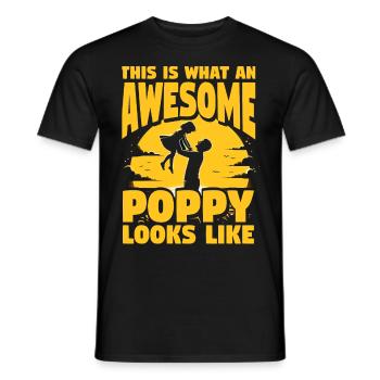 This is what an awesome Poppy looks like - Men's T-Shirt - black - Front - AI Model Male 178 light (178cm)
