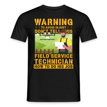 Warnung, um Verletzungen zu vermeidenSagen Sie es diesem Feld nicht - Männer T-Shirt - Schwarz - Vorne - AI Model Male 178 light (178cm)