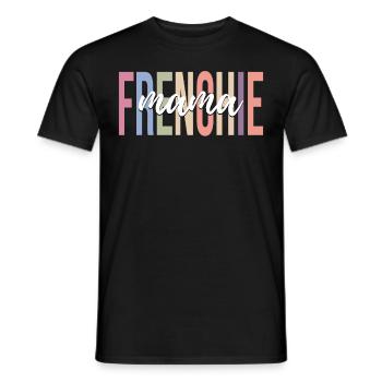 Bouledogue français amoureux Chien français - T-shirt homme - noir - Devant - AI Model Male 178 light (178cm)