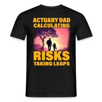 Aktuar Papa Risiken berechnen und Sprünge machen - Männer T-Shirt - Schwarz - Vorne - AI Model Male 178 light (178cm)