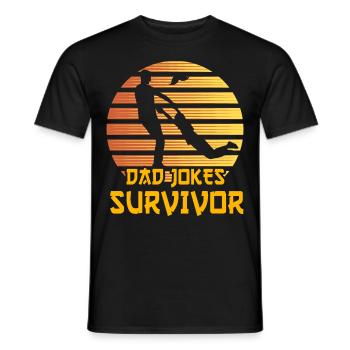 Papa scherzt Überlebender - Männer T-Shirt - Schwarz - Vorne - AI Model Male 178 light (178cm)