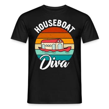 Funny Houseboat Saying - Men's T-Shirt - black - Front - AI Model Male 178 light (178cm)