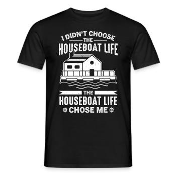 Funny Houseboat Saying - Men's T-Shirt - black - Front - AI Model Male 178 light (178cm)