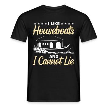 Funny Houseboat Saying - Men's T-Shirt - black - Front - AI Model Male 178 light (178cm)