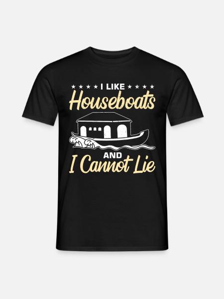 Witziger Hausboot Spruch - Männer T-Shirt - Schwarz