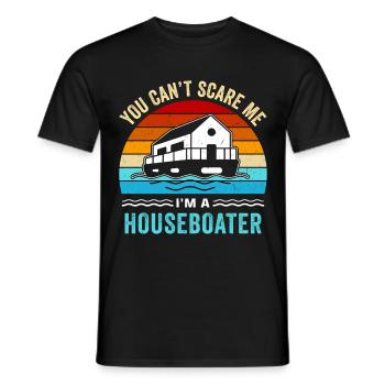 Funny Houseboat Saying - Men's T-Shirt - black - Front - AI Model Male 178 light (178cm)