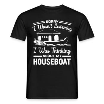 Funny Houseboat Saying - Men's T-Shirt - black - Front - AI Model Male 178 light (178cm)