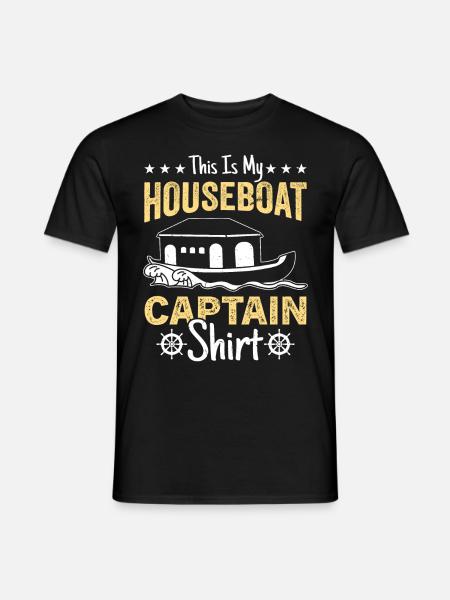 Witziger Hausboot Spruch - Männer T-Shirt - Schwarz
