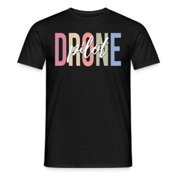 RC Airplane Drone Quadcopter - Men's T-Shirt - black - Front - AI Model Male 178 light (178cm)