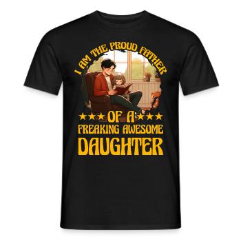 Ich bin der stolze Vater einer verdammt tollen Tochter - Männer T-Shirt - Schwarz - Vorne - AI Model Male 178 light (178cm)
