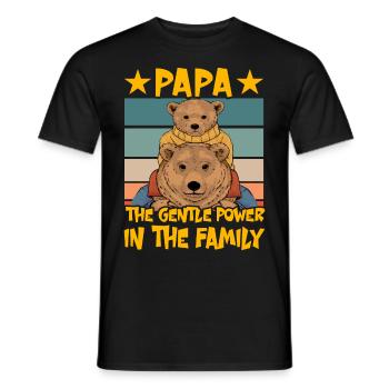 Papa, die sanfte Kraft in der Familie - Männer T-Shirt - Schwarz - Vorne - AI Model Male 178 light (178cm)
