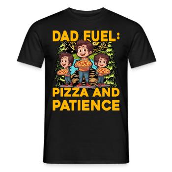 Dad Fuel Pizza and Patience - Men's T-Shirt - black - Front - AI Model Male 178 light (178cm)