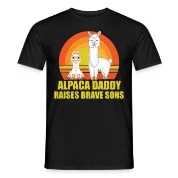 Un papa alpaga élève des fils courageux - T-shirt homme - noir - Devant - AI Model Male 178 light (178cm)