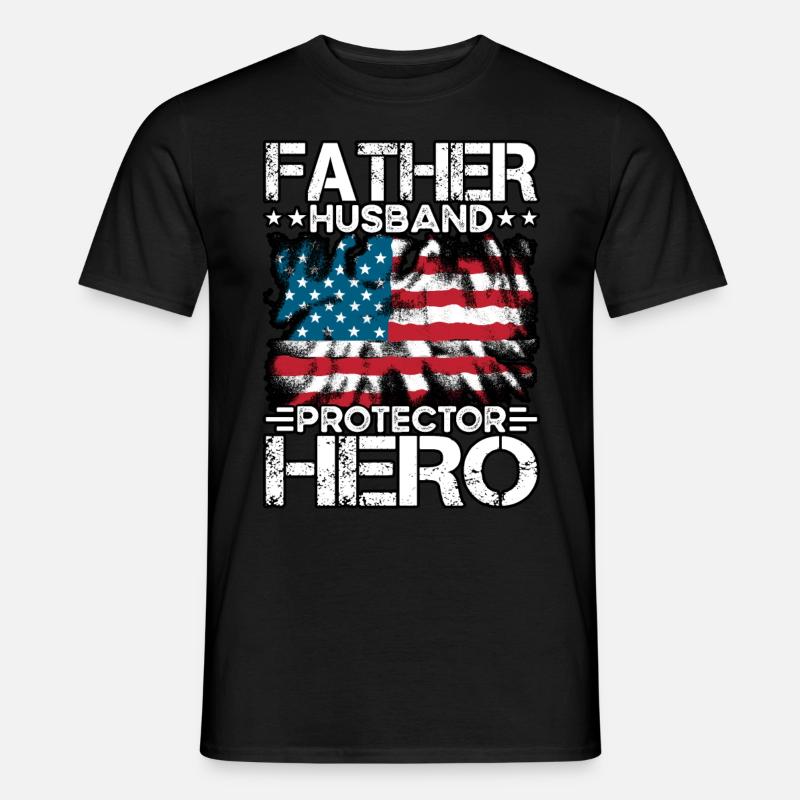Vater, Ehemann, Beschützer, Held - Männer T-Shirt - Schwarz