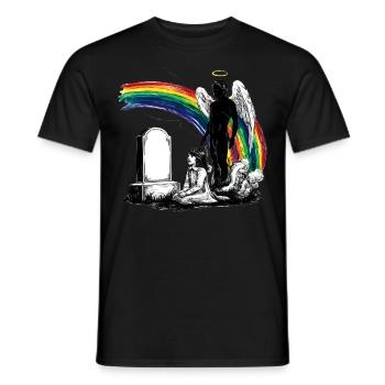 Father Daughter Mourning Grave - Men's T-Shirt - black - Front - AI Model Male 178 light (178cm)