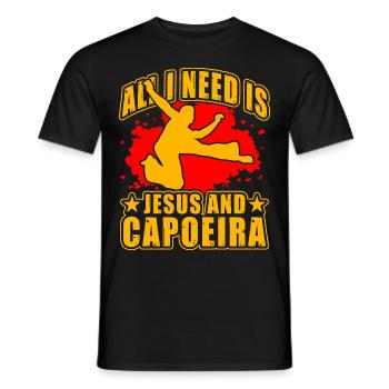 Alles, was ich brauche, ist Jesus und Capoeira - Männer T-Shirt - Schwarz - Vorne - AI Model Male 178 light (178cm)