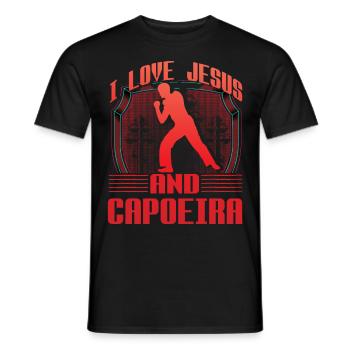 I love Jesus and Capoeira - Men's T-Shirt - black - Front - AI Model Male 178 light (178cm)