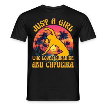 Just a Girl who loves sunshine and Capoeira - Men's T-Shirt - black - Front - AI Model Male 178 light (178cm)