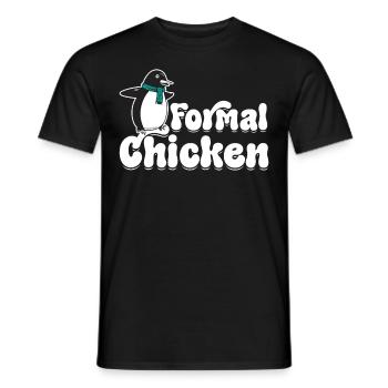 Funny Meme Penguin Lover Formal Chicken Illust - Men's T-Shirt - black - Front - AI Model Male 178 light (178cm)