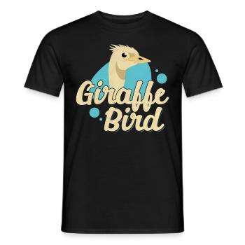 Funny Ostrich Lover Giraffe Bird Illustration for - Men's T-Shirt - black - Front - AI Model Male 178 light (178cm)