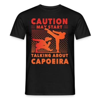 Bei Capoeira ist Vorsicht geboten - Männer T-Shirt - Schwarz - Vorne - AI Model Male 178 light (178cm)